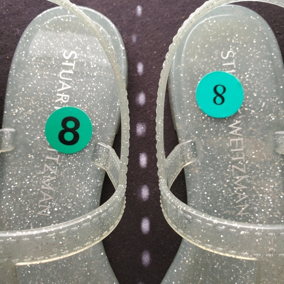 Stuart Weitzman  Mellie Jellie Sandals Silver 8 - Picture 2 of 7